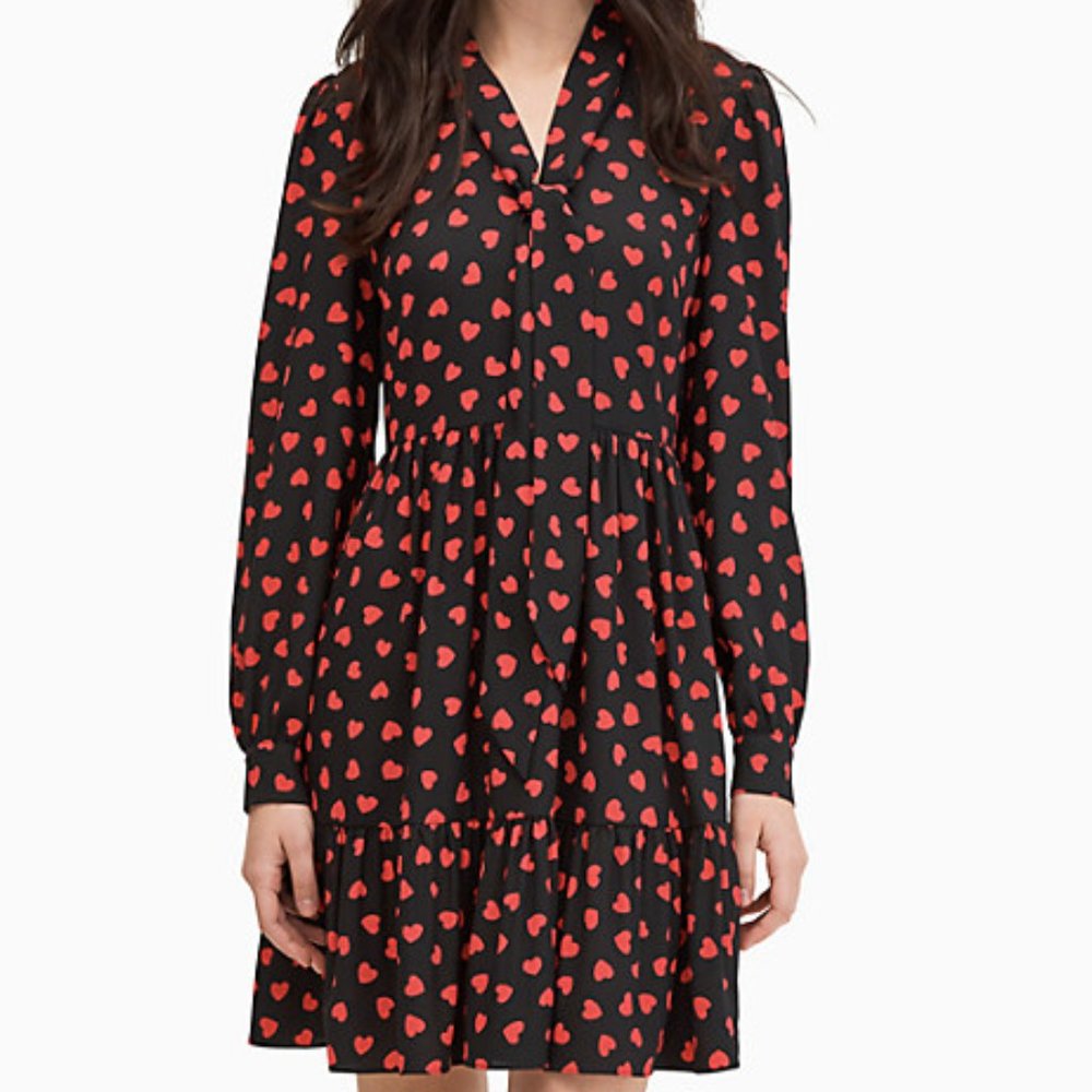 KATE SPADE heartbeat tie neck shirtdress